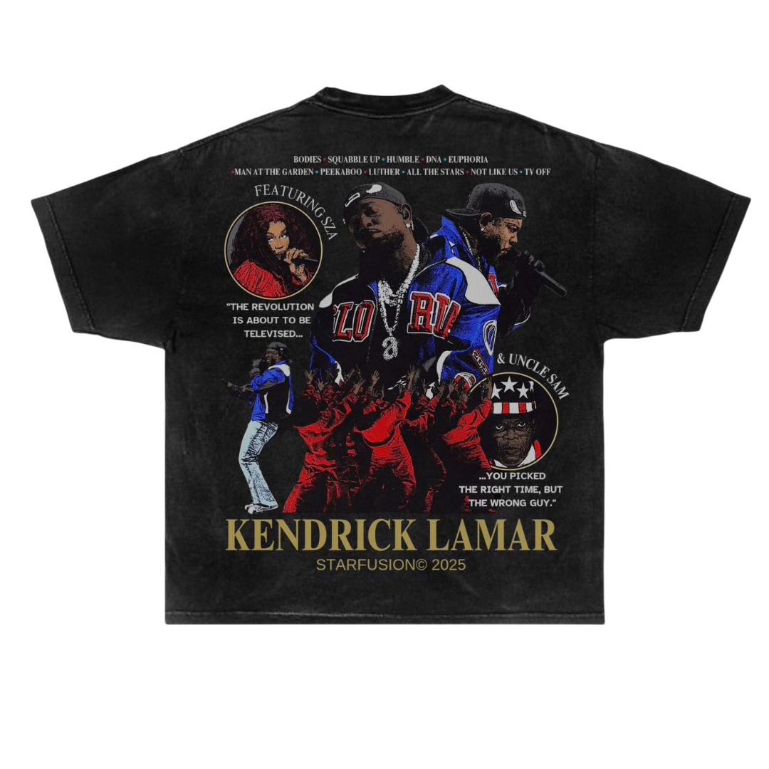 SUPER BOWL - KENDRICK LAMAR OVERSIZED ACID WASH TSHIRT