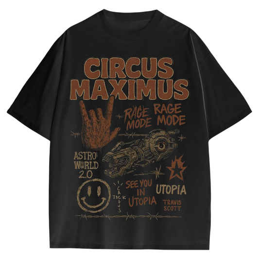 CIRCUS MAXIMUS BLACK - TRAVIS SCOTT OVERSIZED TSHIRT