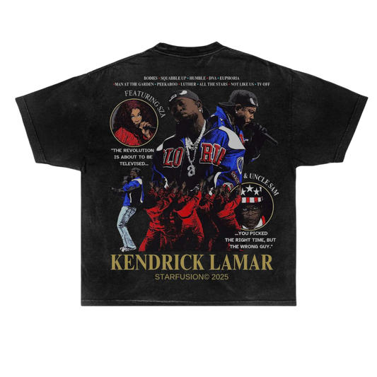 SUPER BOWL - KENDRICK LAMAR OVERSIZED  ACID WASH TSHIRT
